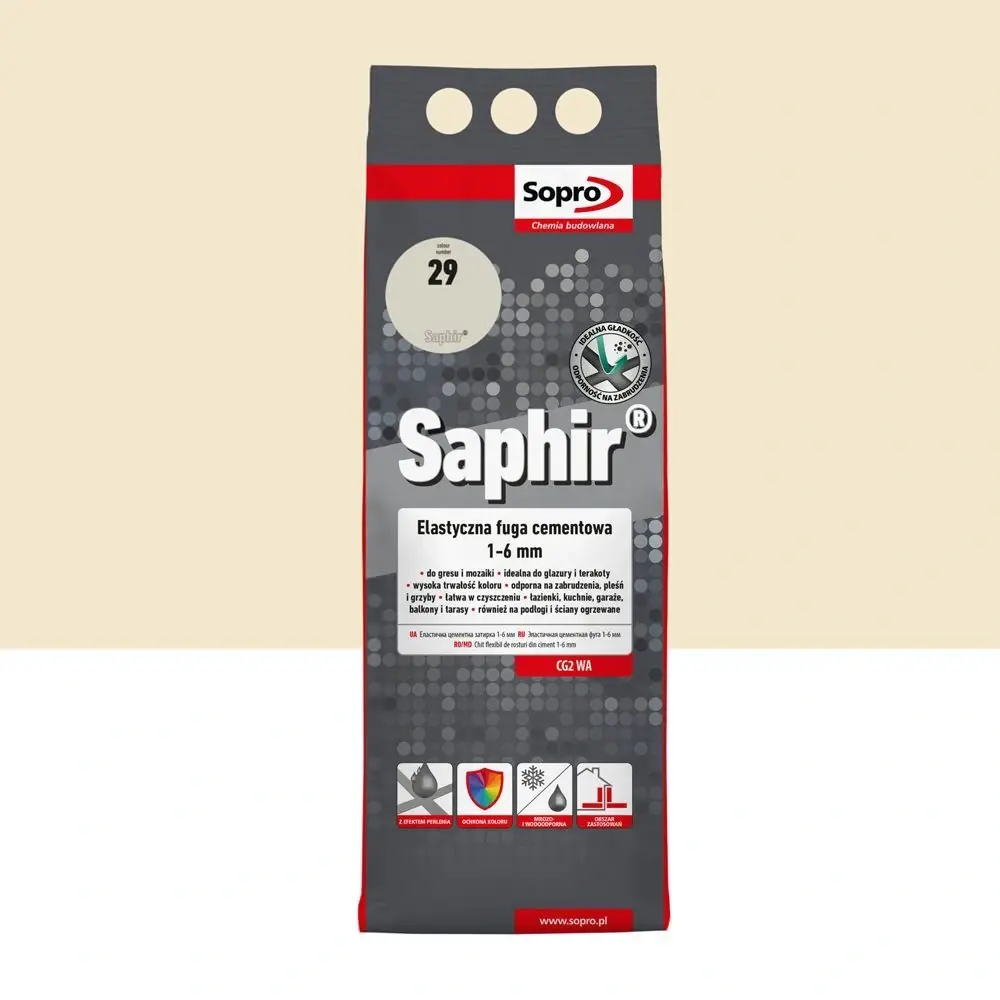 Chit de rosturi gresie si faianta SOPRO Saphir Alubag 9514  bej deschis 29, 2kg