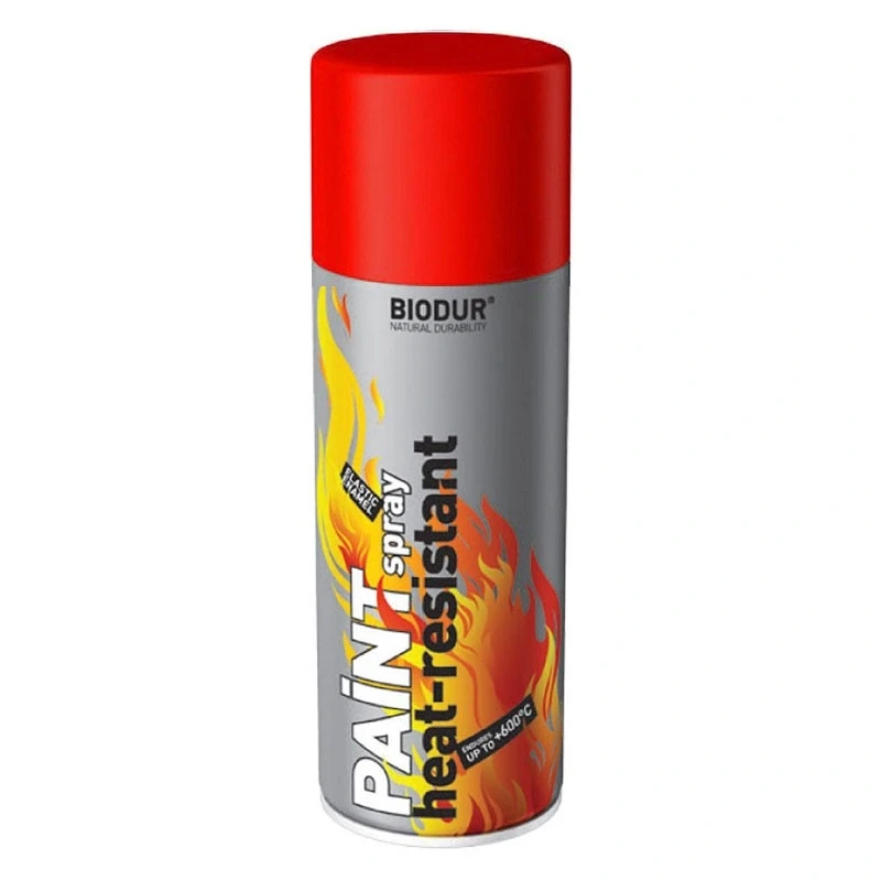 Spray vopsea "Biodur" rosie rezistla temp.(600 C) 400ml
