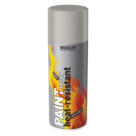 Spray vopsea "Biodur" argint rezist la temp (600 C)400ml